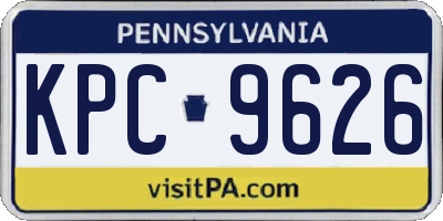 PA license plate KPC9626