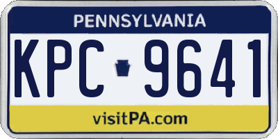 PA license plate KPC9641