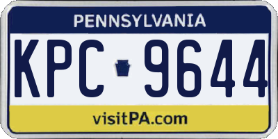 PA license plate KPC9644