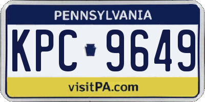 PA license plate KPC9649