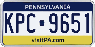 PA license plate KPC9651
