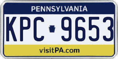 PA license plate KPC9653