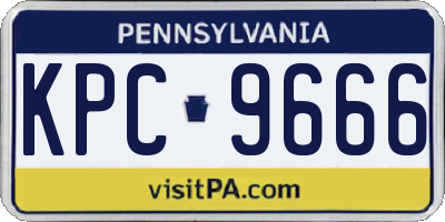 PA license plate KPC9666