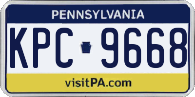 PA license plate KPC9668