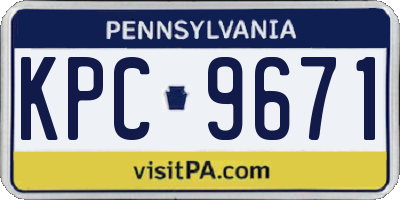 PA license plate KPC9671