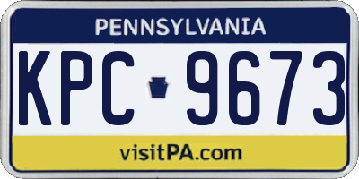 PA license plate KPC9673