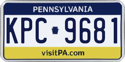 PA license plate KPC9681