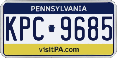 PA license plate KPC9685