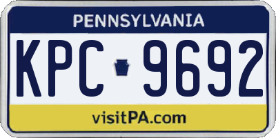 PA license plate KPC9692
