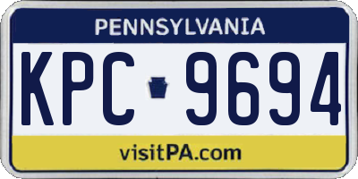 PA license plate KPC9694