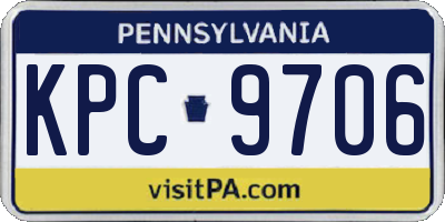 PA license plate KPC9706