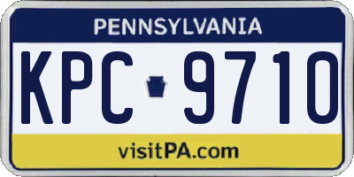 PA license plate KPC9710