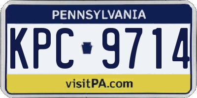PA license plate KPC9714