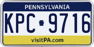 PA license plate KPC9716