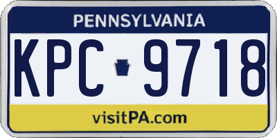 PA license plate KPC9718
