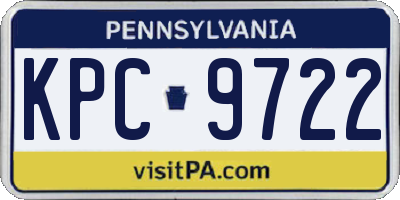 PA license plate KPC9722