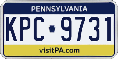 PA license plate KPC9731