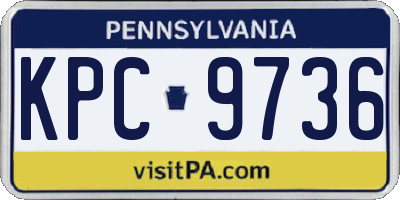 PA license plate KPC9736
