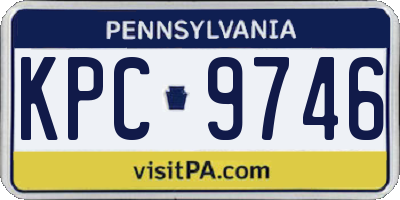 PA license plate KPC9746