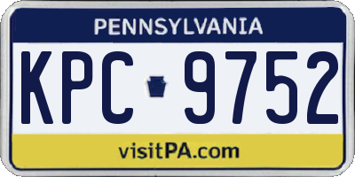 PA license plate KPC9752