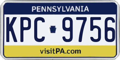 PA license plate KPC9756