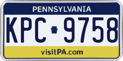 PA license plate KPC9758