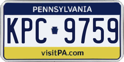 PA license plate KPC9759