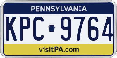 PA license plate KPC9764