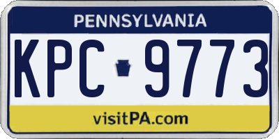 PA license plate KPC9773