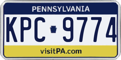 PA license plate KPC9774