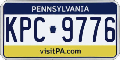 PA license plate KPC9776