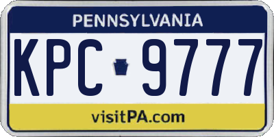 PA license plate KPC9777