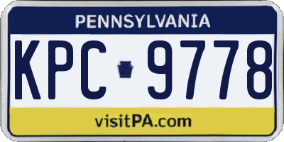 PA license plate KPC9778