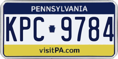 PA license plate KPC9784
