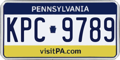 PA license plate KPC9789