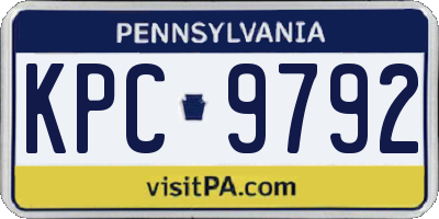 PA license plate KPC9792