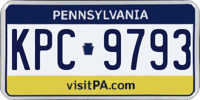 PA license plate KPC9793