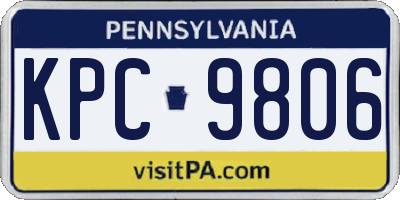 PA license plate KPC9806