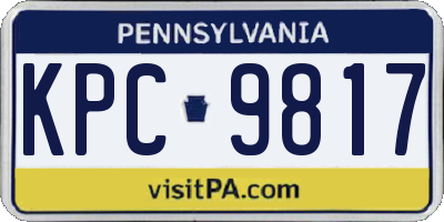PA license plate KPC9817
