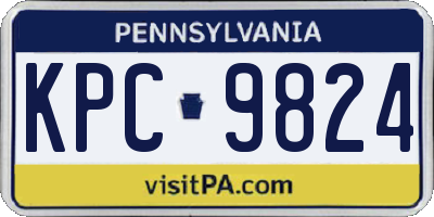 PA license plate KPC9824