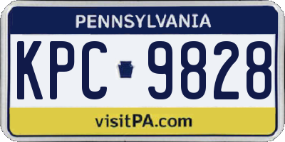 PA license plate KPC9828