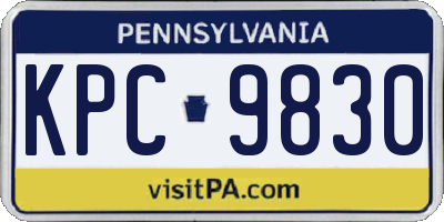 PA license plate KPC9830