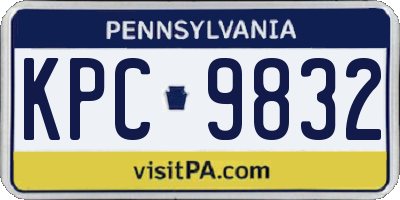 PA license plate KPC9832