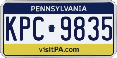 PA license plate KPC9835
