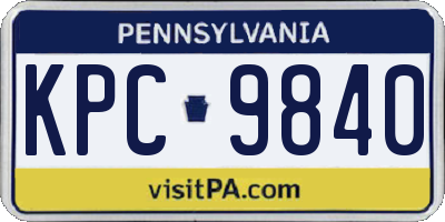 PA license plate KPC9840