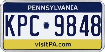 PA license plate KPC9848