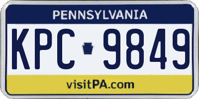 PA license plate KPC9849