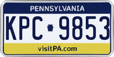 PA license plate KPC9853