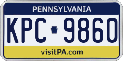 PA license plate KPC9860