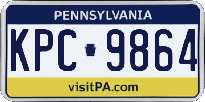 PA license plate KPC9864
